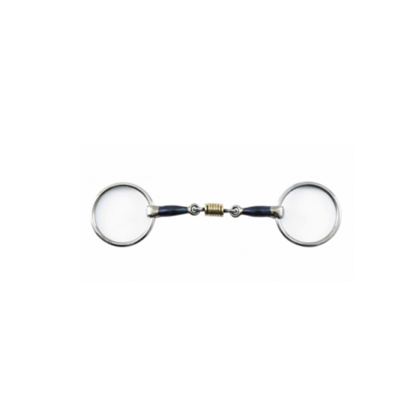 Blue Sweet Iron Loose Ring Snaffle with Brass Alloy Roller Link 14cm