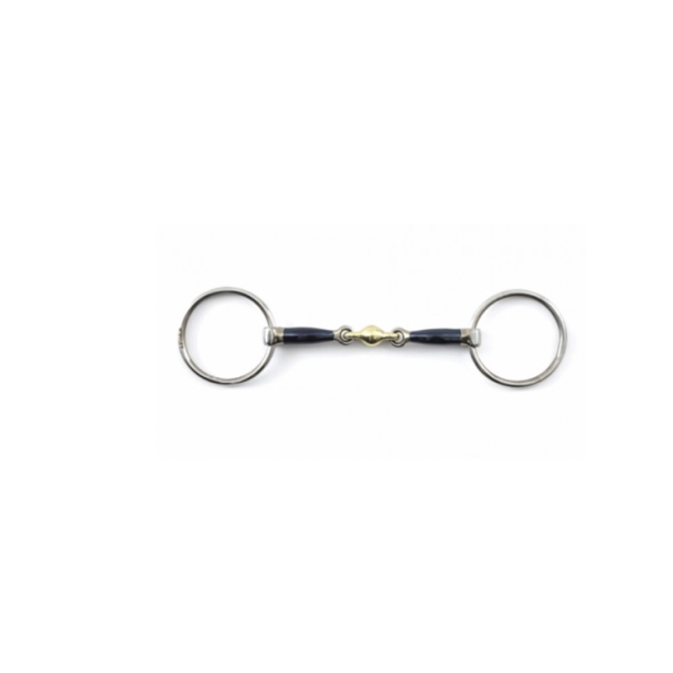 Sweet Iron Loose Ring Snaffle with Brass Alloy Lozenge 