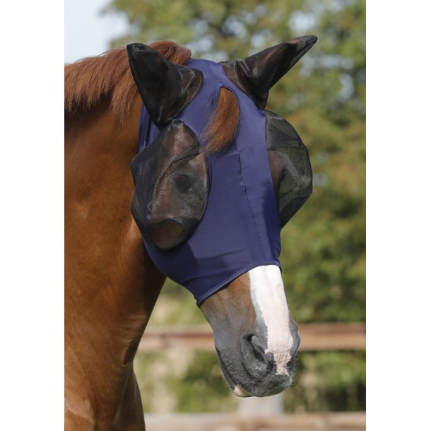 Comfort Tech Lycra Fly Mask - navy. (fluemaske)