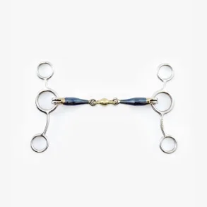 Blue Sweet Iron Tom Thumb Bit with Brass Alloy lozenge 