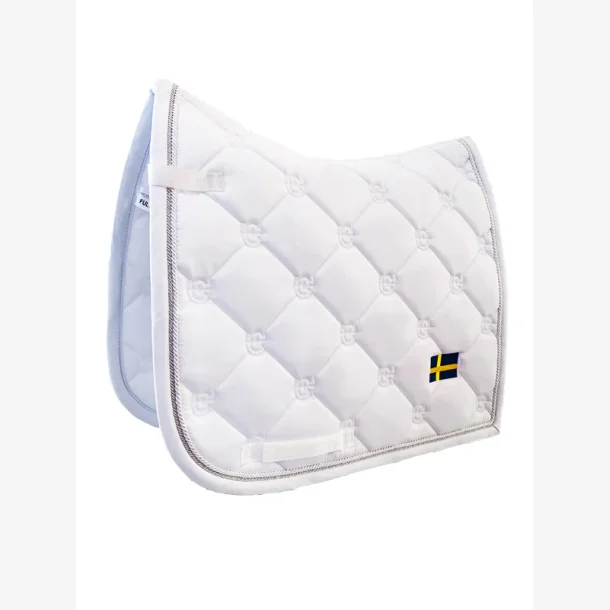 Equestrian Stockholm - Dressage Saddle Pad Sweden Nation White Full