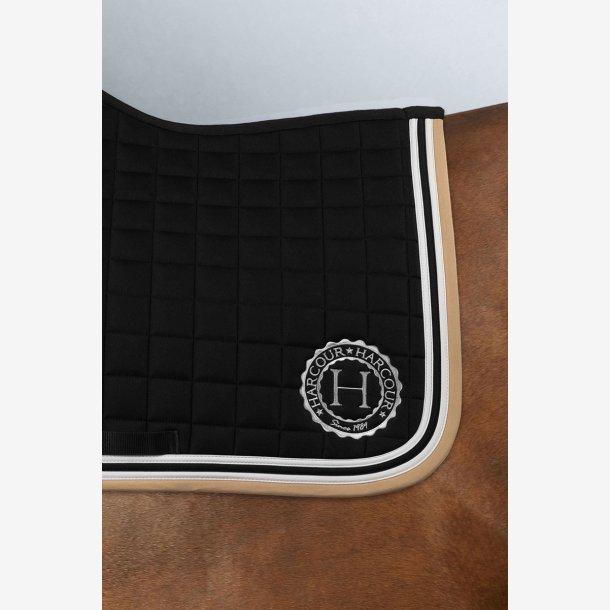 HARCOUR - SOFT SADDLE PAD - BLACK MED BEIGE KANT  - SPRANG FULL 